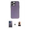 MARSİLYAN™- iPhone 13 Pro Max Kılıf Ahenk Çizgi Prime - Şeffaf Maxco Cam Ekran Koruyucu + Neon Fosforlu Kamera Lens - MI