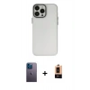 MARSİLYAN™- iPhone 13 Pro Max Kılıf Ahenk Çizgi Prime - Şeffaf Maxco Cam Ekran Koruyucu + Neon Fosforlu Kamera Lens - MI
