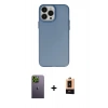 MARSİLYAN™- iPhone 13 Pro Max Kılıf Ahenk Çizgi Prime - Şeffaf Maxco Cam Ekran Koruyucu + Neon Fosforlu Kamera Lens - YL