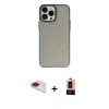 MARSİLYAN™- iPhone 13 Pro Max Kılıf Ahenk Çizgi Prime - Şeffaf Maxco Cam Ekran Koruyucu + Pers Alüminyum Kamera Lens - KI