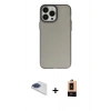 MARSİLYAN™- iPhone 13 Pro Max Kılıf Ahenk Çizgi Prime - Şeffaf Maxco Cam Ekran Koruyucu + Pers Alüminyum Kamera Lens - LT