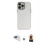 MARSİLYAN™- iPhone 13 Pro Max Kılıf Ahenk Çizgi Prime - Şeffaf Maxco Cam Ekran Koruyucu + Pers Alüminyum Kamera Lens - LT