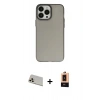 MARSİLYAN™- iPhone 13 Pro Max Kılıf Ahenk Çizgi Prime - Şeffaf Maxco Cam Ekran Koruyucu + Rainbow Kamera Lens Koruma Cam - REGD