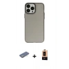 MARSİLYAN™- iPhone 13 Pro Max Kılıf Ahenk Çizgi Prime - Şeffaf Maxco Cam Ekran Koruyucu + Renkli Kamera Lens Koruma Cam - YL