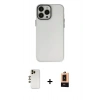 MARSİLYAN™- iPhone 13 Pro Max Kılıf Ahenk Çizgi Prime - Şeffaf Maxco Cam Ekran Koruyucu + Shine Kamera Lens - GD