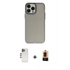 MARSİLYAN™- iPhone 13 Pro Max Kılıf Ahenk Çizgi Prime - Şeffaf Maxco Cam Ekran Koruyucu + Shine Kamera Lens - GD