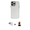 MARSİLYAN™- iPhone 13 Pro Max Kılıf Ahenk Çizgi Prime - Şeffaf Maxco Cam Ekran Koruyucu + Pers Alüminyum Kamera Lens - SABE
