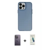 MARSİLYAN™- iPhone 13 Pro Max Kılıf Ahenk Çizgi Prime - Şeffaf Pasifik Cam Ekran Koruyucu + Neon Fosforlu Kamera Lens - BZ