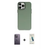 MARSİLYAN™- iPhone 13 Pro Max Kılıf Ahenk Çizgi Prime - Şeffaf Pasifik Cam Ekran Koruyucu + Neon Fosforlu Kamera Lens - BZ