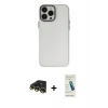 MARSİLYAN™- iPhone 13 Pro Max Kılıf Ahenk Çizgi Prime - Şeffaf Pasifik Cam Ekran Koruyucu + Raze Metal Kamera Lens - GD