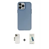 MARSİLYAN™- iPhone 13 Pro Max Kılıf Ahenk Çizgi Prime - Şeffaf Pasifik Cam Ekran Koruyucu + Gold Shine Kamera Lens
