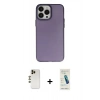 MARSİLYAN™- iPhone 13 Pro Max Kılıf Ahenk Çizgi Prime - Şeffaf Pasifik Cam Ekran Koruyucu + Gold Shine Kamera Lens