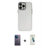 MARSİLYAN™- iPhone 13 Pro Max Kılıf Ahenk Çizgi Prime - Şeffaf Pasifik Cam Ekran Koruyucu + Neon Fosforlu Kamera Lens - MI