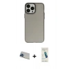 MARSİLYAN™- iPhone 13 Pro Max Kılıf Ahenk Çizgi Prime - Şeffaf Pasifik Cam Ekran Koruyucu + Rainbow Kamera Lens Koruma Cam - MI