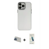 MARSİLYAN™- iPhone 13 Pro Max Kılıf Ahenk Çizgi Prime - Şeffaf Pasifik Cam Ekran Koruyucu + Rainbow Kamera Lens Koruma Cam - MI