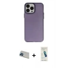 MARSİLYAN™- iPhone 13 Pro Max Kılıf Ahenk Çizgi Prime - Şeffaf Pasifik Cam Ekran Koruyucu + Rainbow Kamera Lens Koruma Cam - MI