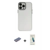 MARSİLYAN™- iPhone 13 Pro Max Kılıf Ahenk Çizgi Prime - Şeffaf Pasifik Cam Ekran Koruyucu + Renkli Kamera Lens Koruma Cam - PE