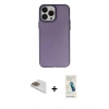 MARSİLYAN™- iPhone 13 Pro Max Kılıf Ahenk Çizgi Prime - Şeffaf Pasifik Cam Ekran Koruyucu + Pers Alüminyum Kamera Lens - GD