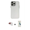 MARSİLYAN™- iPhone 13 Pro Max Kılıf Ahenk Çizgi Prime - Şeffaf Pasifik Cam Ekran Koruyucu + Pers Alüminyum Kamera Lens - KI