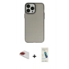 MARSİLYAN™- iPhone 13 Pro Max Kılıf Ahenk Çizgi Prime - Şeffaf Pasifik Cam Ekran Koruyucu + Pers Alüminyum Kamera Lens - KI