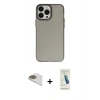 MARSİLYAN™- iPhone 13 Pro Max Kılıf Ahenk Çizgi Prime - Şeffaf Pasifik Cam Ekran Koruyucu + Pers Alüminyum Kamera Lens - GD