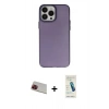 MARSİLYAN™- iPhone 13 Pro Max Kılıf Ahenk Çizgi Prime - Şeffaf Pasifik Cam Ekran Koruyucu + Rainbow Kamera Lens Koruma Cam - KI