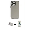MARSİLYAN™- iPhone 13 Pro Max Kılıf Ahenk Çizgi Prime - Şeffaf Pasifik Cam Ekran Koruyucu + Rainbow Kamera Lens Koruma Cam - MR