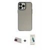 MARSİLYAN™- iPhone 13 Pro Max Kılıf Ahenk Çizgi Prime - Şeffaf Pasifik Cam Ekran Koruyucu + Rainbow Kamera Lens Koruma Cam - KI