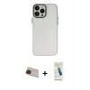 MARSİLYAN™- iPhone 13 Pro Max Kılıf Ahenk Çizgi Prime - Şeffaf Pasifik Cam Ekran Koruyucu + Rainbow Kamera Lens Koruma Cam - KI