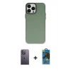 MARSİLYAN™- iPhone 13 Pro Max Kılıf Ahenk Çizgi Prime - Siyah 18D Cam Ekran Koruyucu + Neon Fosforlu Kamera Lens - BZ