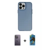 MARSİLYAN™- iPhone 13 Pro Max Kılıf Ahenk Çizgi Prime - Siyah 18D Cam Ekran Koruyucu + Neon Fosforlu Kamera Lens - BZ
