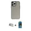 MARSİLYAN™- iPhone 13 Pro Max Kılıf Ahenk Çizgi Prime - Siyah 18D Cam Ekran Koruyucu + Rainbow Kamera Lens Koruma Cam - BZ