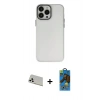 MARSİLYAN™- iPhone 13 Pro Max Kılıf Ahenk Çizgi Prime - Siyah 18D Cam Ekran Koruyucu + Rainbow Kamera Lens Koruma Cam - BZ