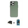 MARSİLYAN™- iPhone 13 Pro Max Kılıf Ahenk Çizgi Prime - Siyah 18D Cam Ekran Koruyucu + Raze Metal Kamera Lens - GD