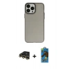 MARSİLYAN™- iPhone 13 Pro Max Kılıf Ahenk Çizgi Prime - Siyah 18D Cam Ekran Koruyucu + Raze Metal Kamera Lens - GD