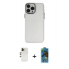 MARSİLYAN™- iPhone 13 Pro Max Kılıf Ahenk Çizgi Prime - Siyah 18D Cam Ekran Koruyucu + Shine Kamera Lens - GD