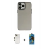 MARSİLYAN™- iPhone 13 Pro Max Kılıf Ahenk Çizgi Prime - Siyah 18D Cam Ekran Koruyucu + Shine Kamera Lens - GD