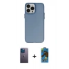 MARSİLYAN™- iPhone 13 Pro Max Kılıf Ahenk Çizgi Prime - Siyah 18D Cam Ekran Koruyucu + Neon Fosforlu Kamera Lens - MI