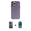 MARSİLYAN™- iPhone 13 Pro Max Kılıf Ahenk Çizgi Prime - Siyah 18D Cam Ekran Koruyucu + Neon Fosforlu Kamera Lens - MI