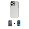 MARSİLYAN™- iPhone 13 Pro Max Kılıf Ahenk Çizgi Prime - Siyah 18D Cam Ekran Koruyucu + Neon Fosforlu Kamera Lens - MI