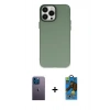 MARSİLYAN™- iPhone 13 Pro Max Kılıf Ahenk Çizgi Prime - Siyah 18D Cam Ekran Koruyucu + Neon Fosforlu Kamera Lens - MI