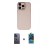 MARSİLYAN™- iPhone 13 Pro Max Kılıf Ahenk Çizgi Prime - Siyah 18D Cam Ekran Koruyucu + Neon Fosforlu Kamera Lens - MI
