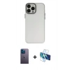 MARSİLYAN™- iPhone 13 Pro Max Kılıf Ahenk Çizgi Prime - Siyah 3D Antistatik Cam Ekran Koruyucu + Neon Fosforlu Kamera Lens - MI