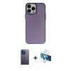 MARSİLYAN™- iPhone 13 Pro Max Kılıf Ahenk Çizgi Prime - Siyah 3D Antistatik Cam Ekran Koruyucu + Neon Fosforlu Kamera Lens - MI