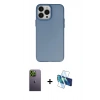 MARSİLYAN™- iPhone 13 Pro Max Kılıf Ahenk Çizgi Prime - Siyah 3D Antistatik Cam Ekran Koruyucu + Neon Fosforlu Kamera Lens - YL