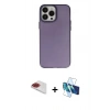 MARSİLYAN™- iPhone 13 Pro Max Kılıf Ahenk Çizgi Prime - Siyah 3D Antistatik Cam Ekran Koruyucu + Pers Alüminyum Kamera Lens - KI