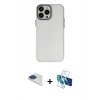MARSİLYAN™- iPhone 13 Pro Max Kılıf Ahenk Çizgi Prime - Siyah 3D Antistatik Cam Ekran Koruyucu + Pers Alüminyum Kamera Lens - LT