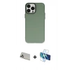 MARSİLYAN™- iPhone 13 Pro Max Kılıf Ahenk Çizgi Prime - Siyah 3D Antistatik Cam Ekran Koruyucu + Rainbow Kamera Lens Koruma Cam - BZ