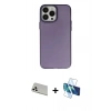 MARSİLYAN™- iPhone 13 Pro Max Kılıf Ahenk Çizgi Prime - Siyah 3D Antistatik Cam Ekran Koruyucu + Rainbow Kamera Lens Koruma Cam - BZ