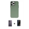 MARSİLYAN™- iPhone 13 Pro Max Kılıf Ahenk Çizgi Prime - Siyah 3D Antistatik Hayalet Cam Ekran Koruyucu + Neon Fosforlu Kamera Lens - BZ